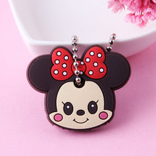 Load image into Gallery viewer, Cute Cartoon Keychain Silicone Stitch Protective Key Case Cover for Key Control Dust Cap Holder Gift Women Key Chain