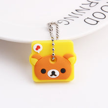 Load image into Gallery viewer, Cute Cartoon Keychain Silicone Stitch Protective Key Case Cover for Key Control Dust Cap Holder Gift Women Key Chain